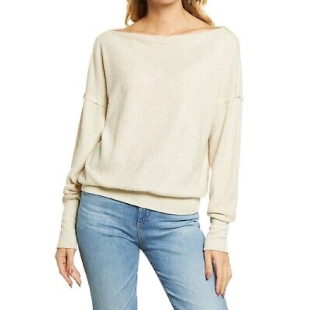 Treasure & Bond Off the Shoulder Thermal Knit Top